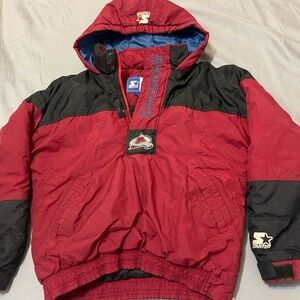 Vintage Colorado Avalanche Youth Red and Black Puffer Jacket